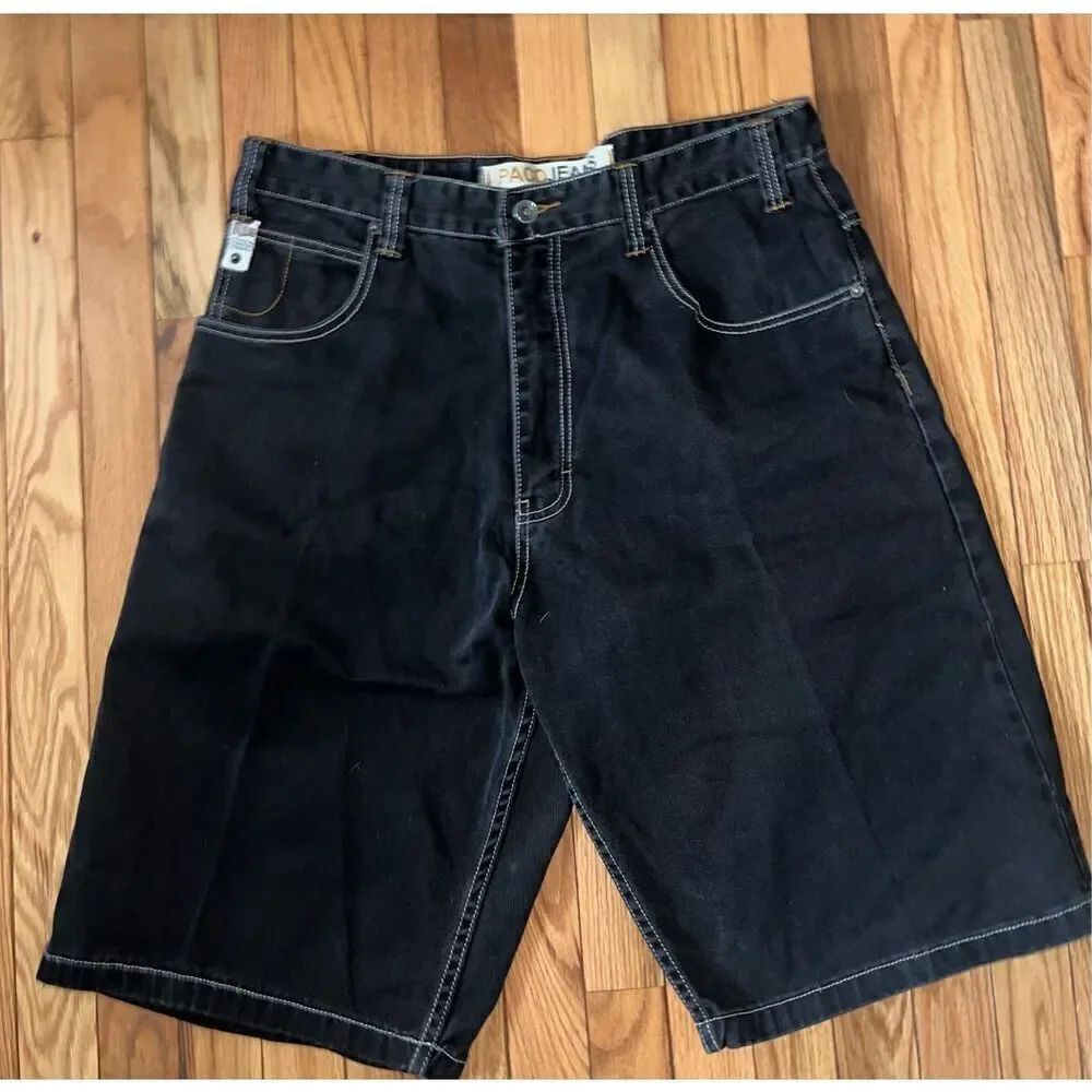 Paco Jeans Black Jean Shots Jorts Y2K 36